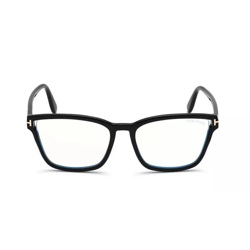 New Authentic Tom Ford FT5707-B-001-55 Rectangular Eyeglasses